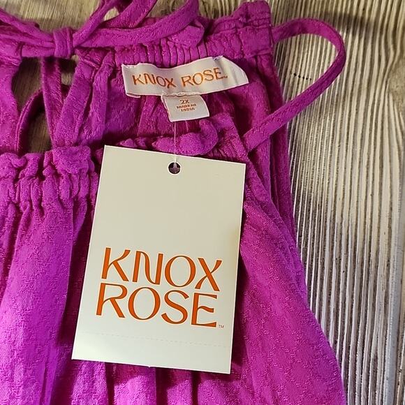 Knox Rose Magenta Halter Sleeveless Tank Top Womens Plus Size 2X - Picture 3 of 6